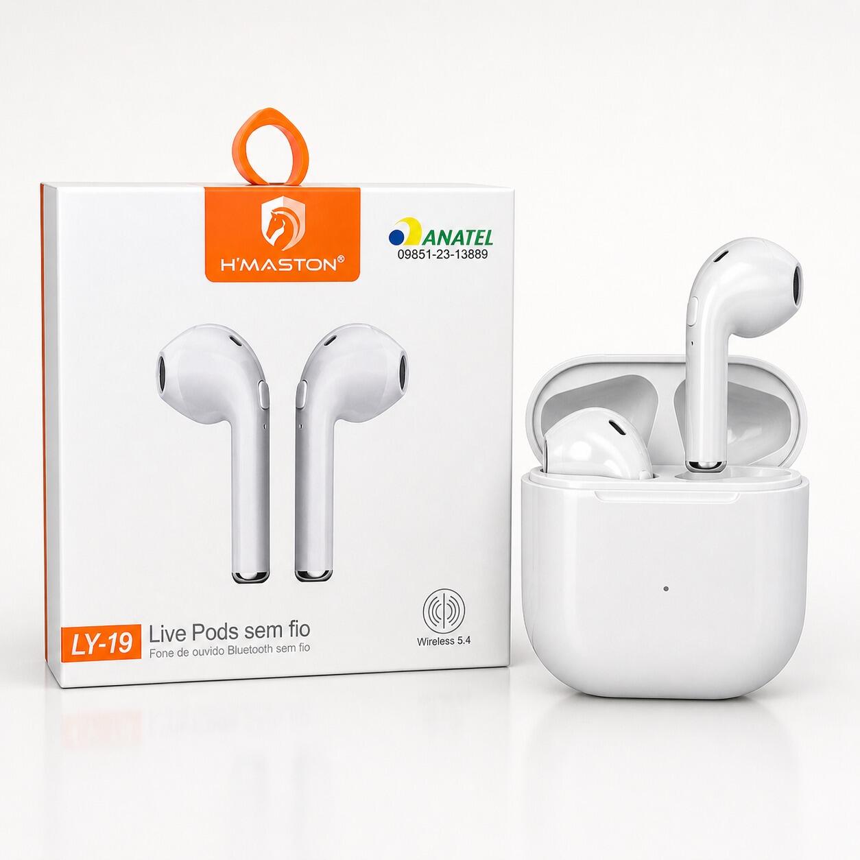 Fones De Ouvido Sem Fio Bluetooth 5.0 H Maston Ly-19 Branco Branco