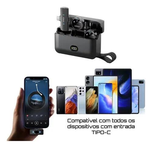 Microfone Lapela Sem Fio Profissional Kaidi P4-c Type-c