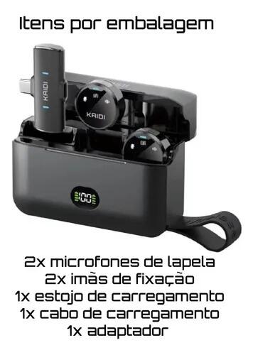 Microfone Lapela Sem Fio Profissional Kaidi P4-c Type-c