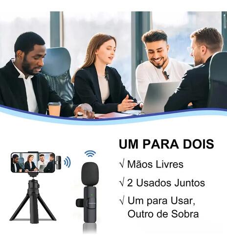 Microfone De Lapela Sem Fio H'mastom Modelo Duplo Para