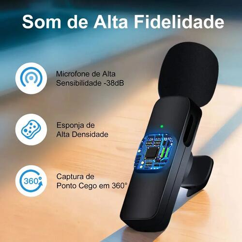 Microfone De Lapela Sem Fio H'mastom Modelo Duplo Para