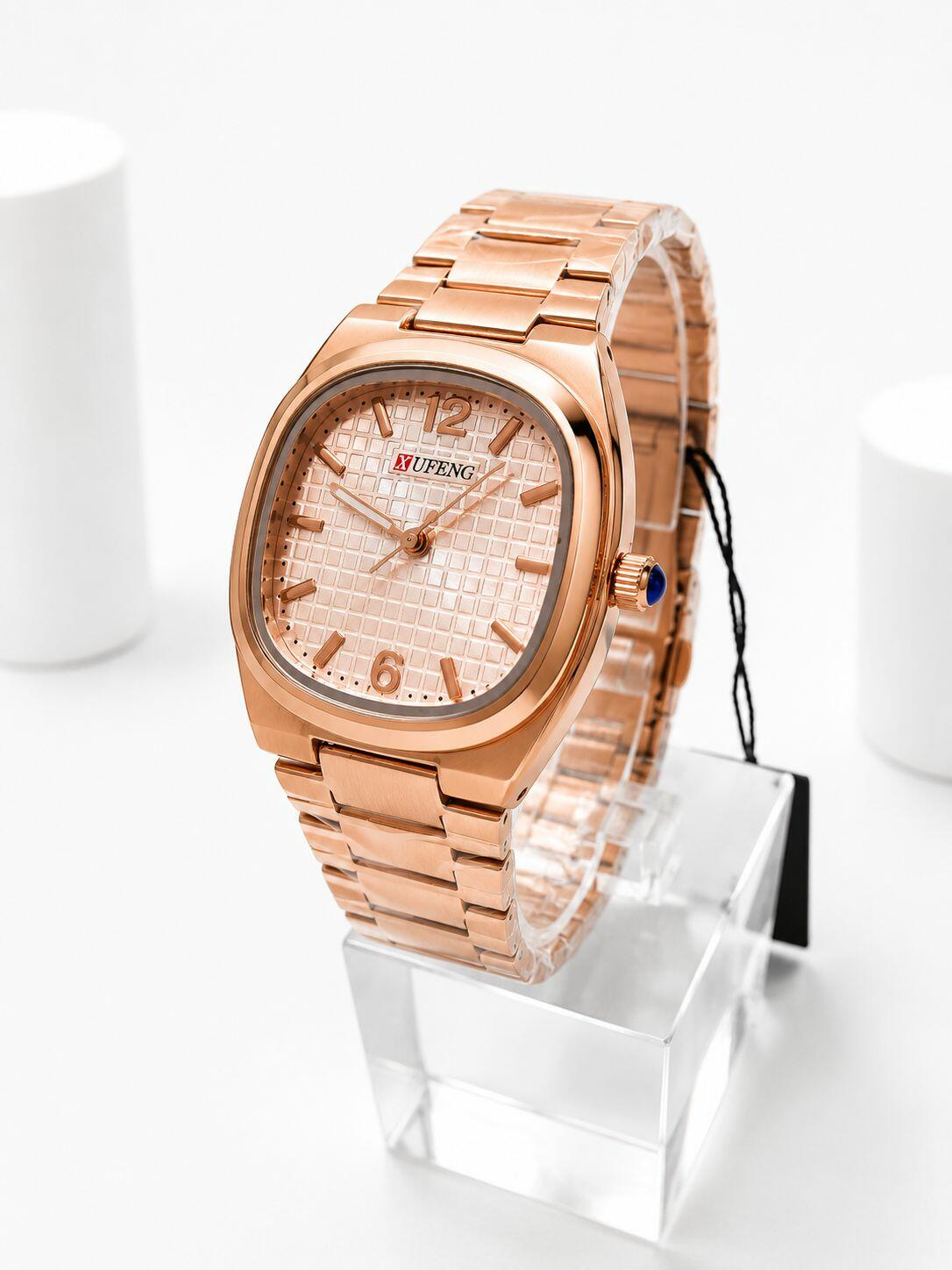 Relógio Feminino Xufeng Rose Quadrado a prova dagua