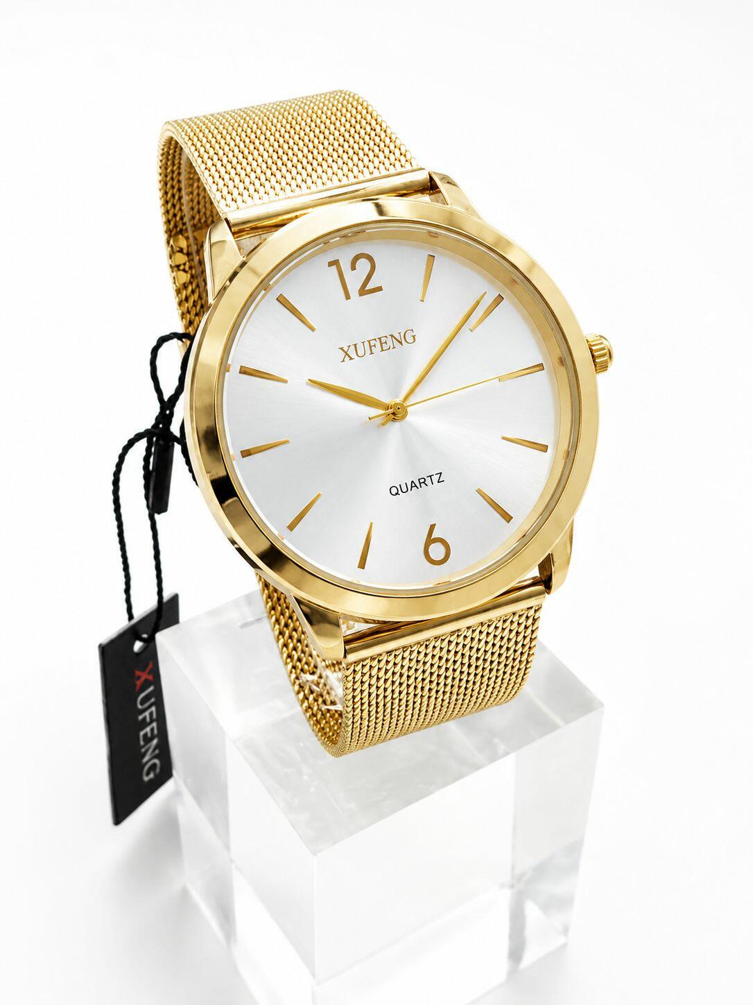 Relógio Feminino Xufeng Royal Dourado Redondo a prova dagua