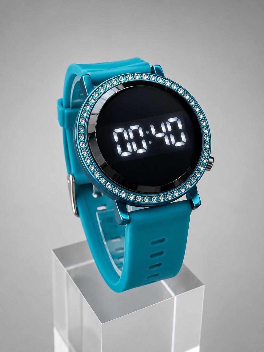 Relógio Feminino DHP Digital a prova dagua Cor Azul
