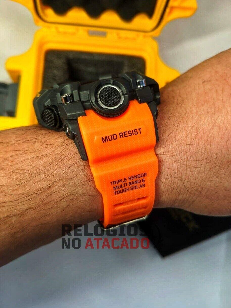 G-shock mudmaster Laranja/preto- Linha Gold a prova dagua