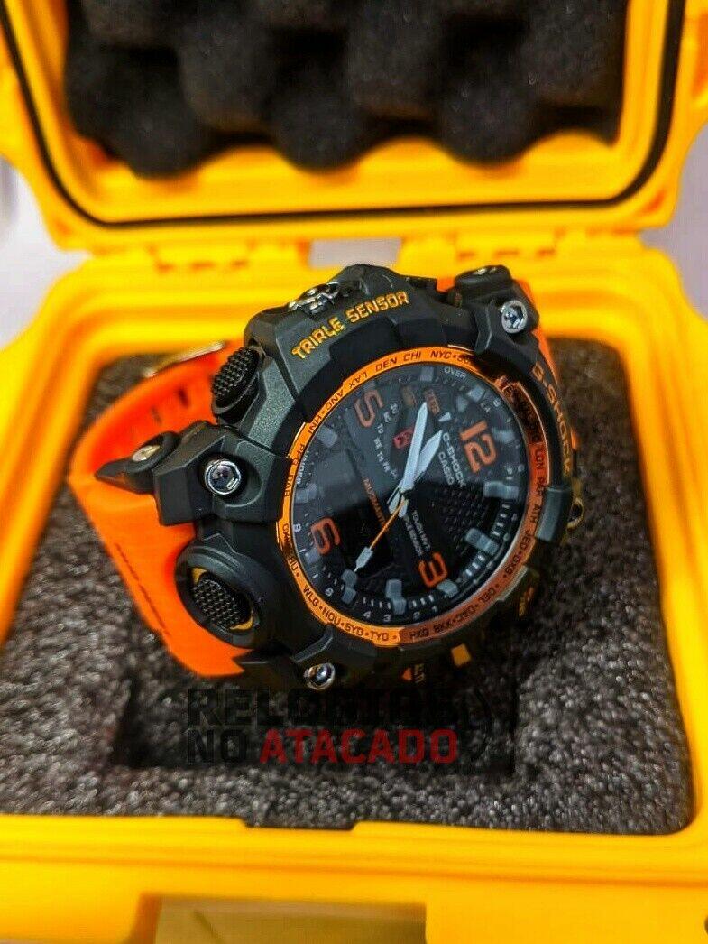 G-shock mudmaster Laranja/preto- Linha Gold a prova dagua