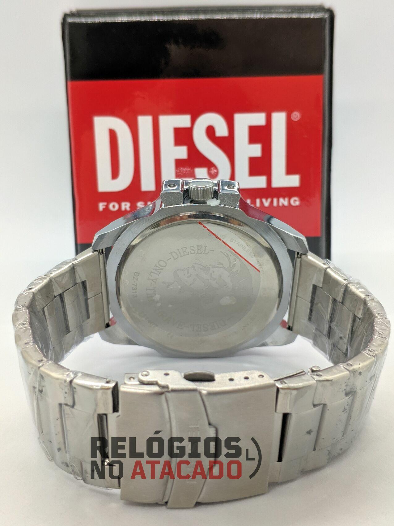 Diesel 10Bar world Pulseira de aço Prata