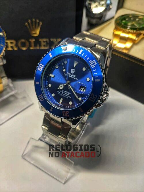Rolex Submariner Prata/Azul linha Gold c/ caixa premium