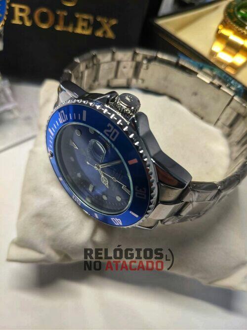 Rolex Submariner Prata/Azul linha Gold c/ caixa premium