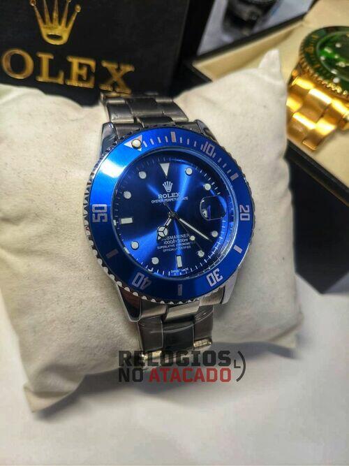 Rolex Submariner Prata/Azul linha Gold c/ caixa premium