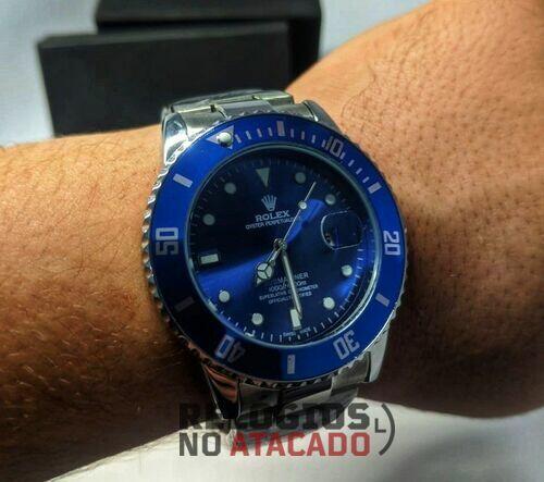 Rolex Submariner Prata/Azul linha Gold c/ caixa premium