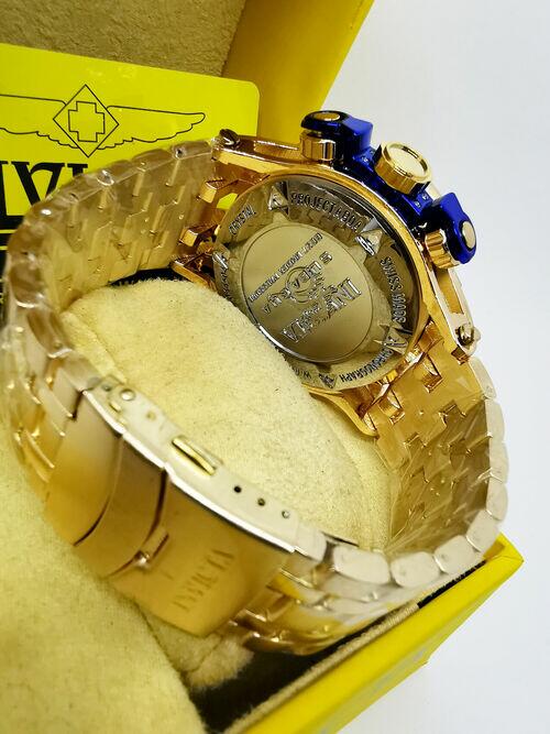 Relógio Masculino Invicta Venon Hybrid Skeleton Dourado/Azul Resistente a água - Com Caixa Premium