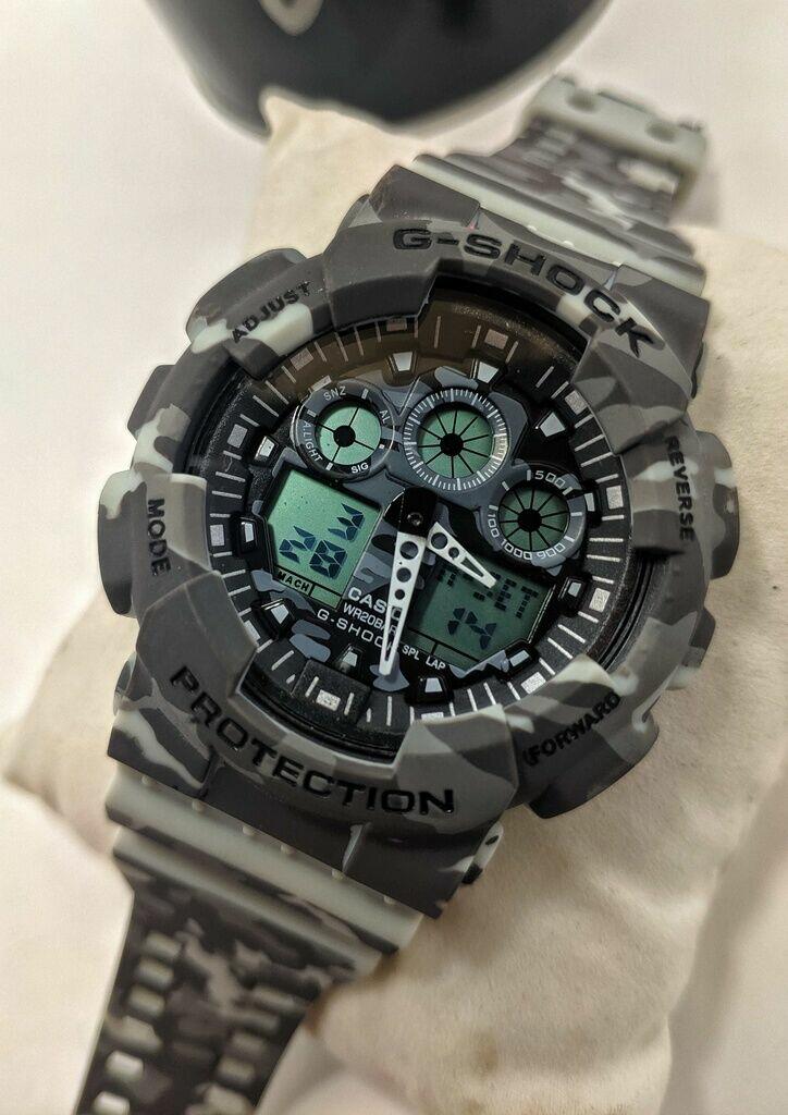 Relógio G-Shock Ga100 Camuflado Cinza a prova dagua