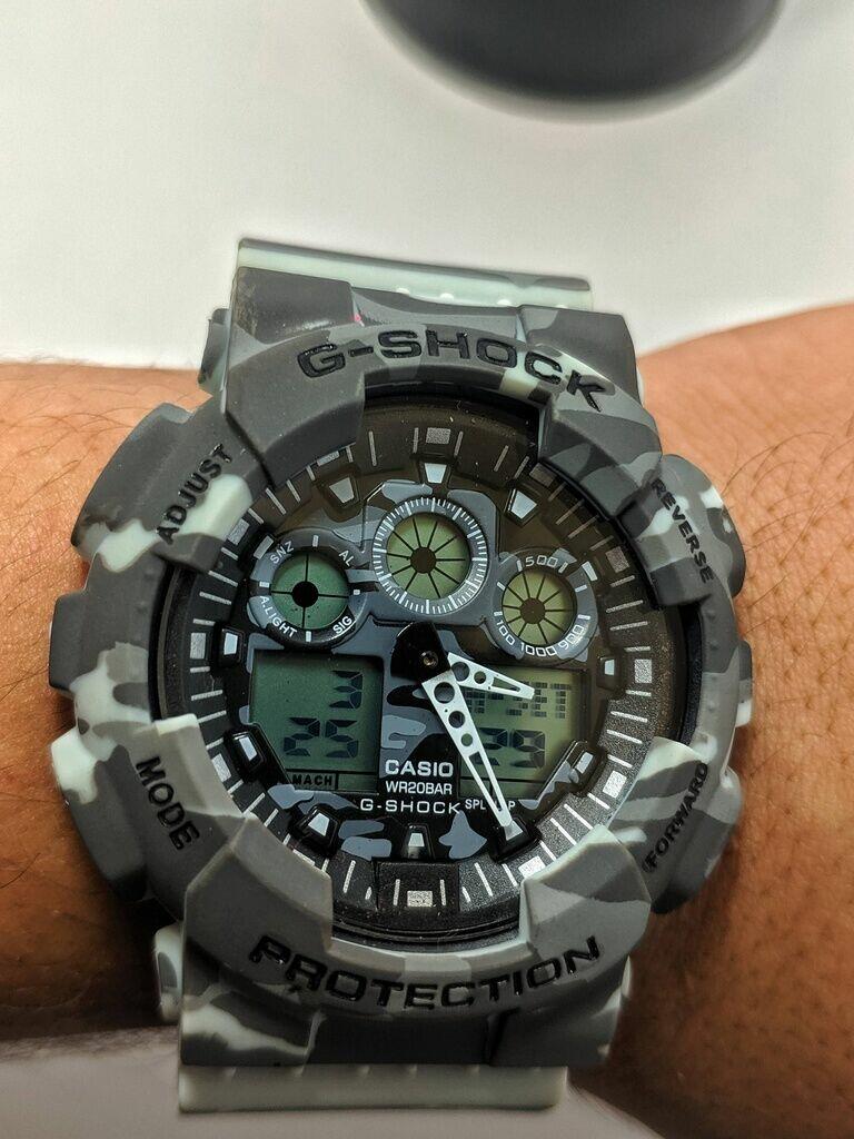 Relógio G-Shock Ga100 Camuflado Cinza a prova dagua