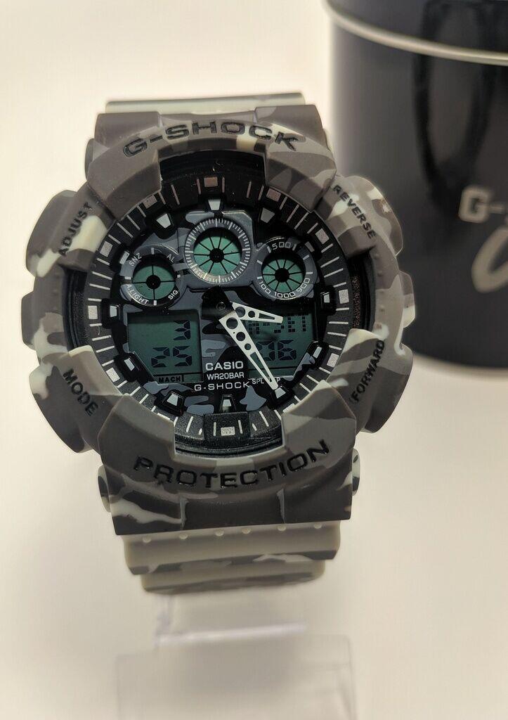 Relógio G-Shock Ga100 Camuflado Cinza a prova dagua