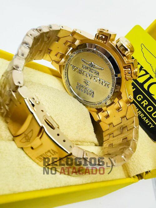 Relógio Masculino Invicta Venon Hybrid Skeleton Dourado Resistente a água - Com Caixa Premium