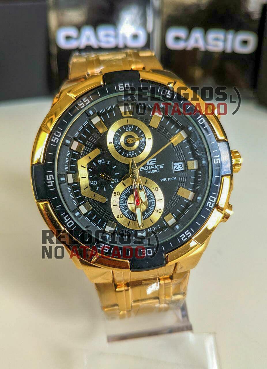 Relógio Casio Edifice Dourado Preto 2023 - a prova dagua