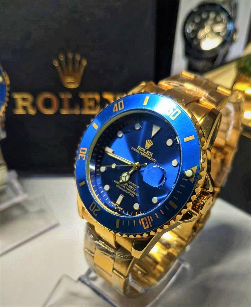 Rolex Submariner Dourado/Azul linha Gold a prova dagua