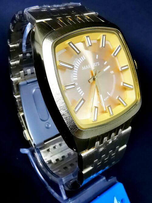 Relógio masculino Marinus Gold J3356 pulseira de aço