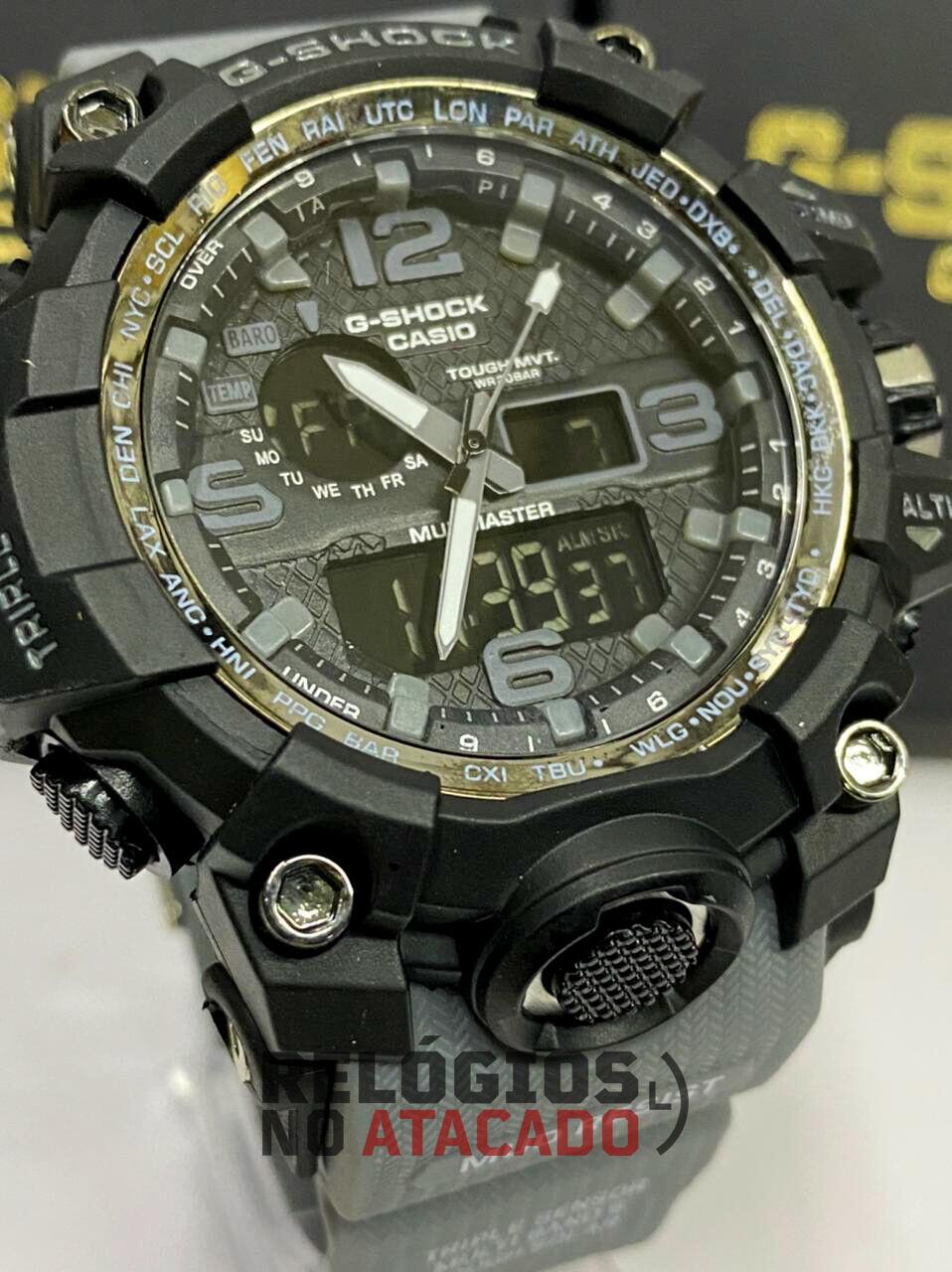 Relógio G-shock Mudmaster Preto P/ Cinza a prova dagua
