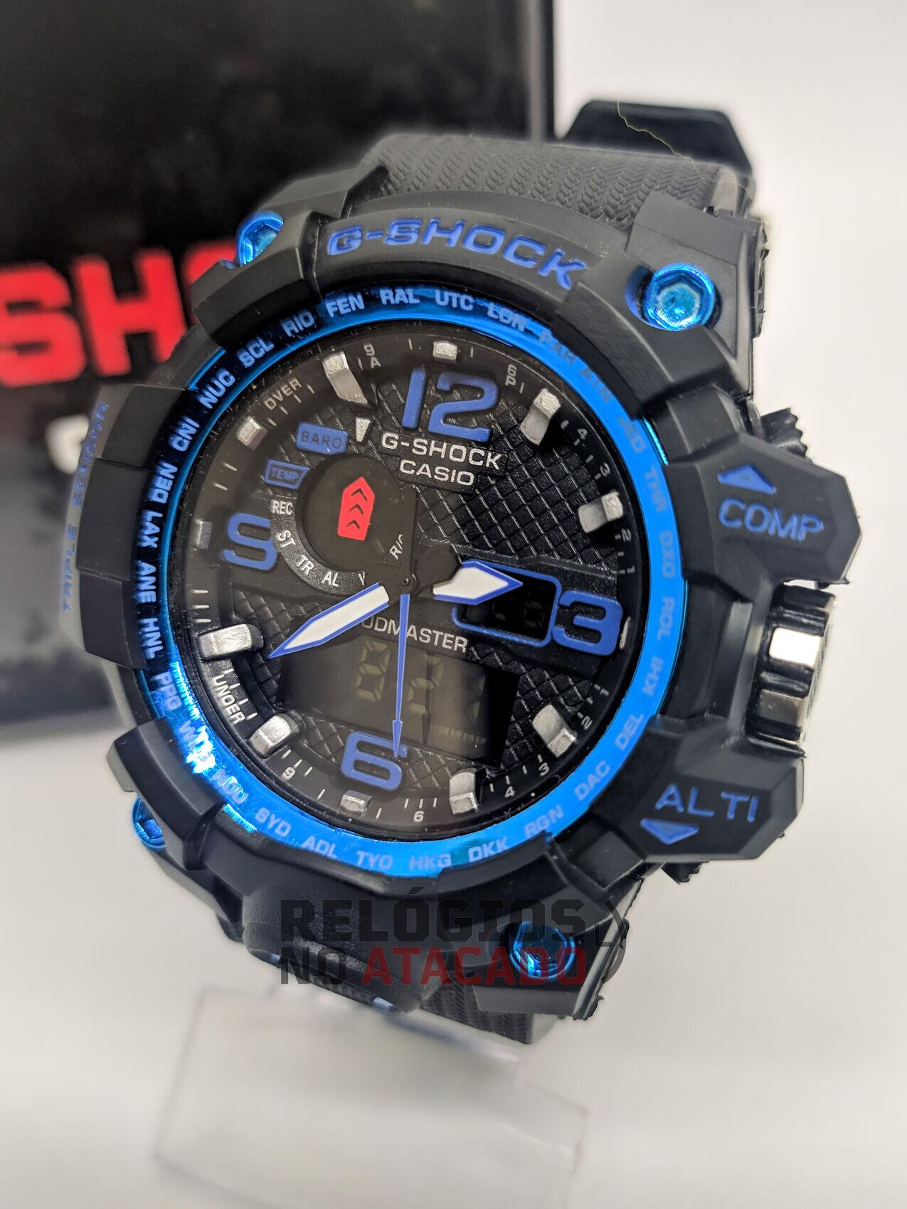Relógio G-Shock Mudmaster Preto/Azul 100% Funcional a prova