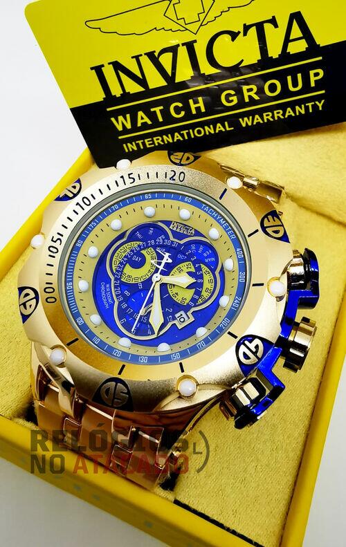 Relógio Masculino Invicta Venon Hybrid Dourado/AzulResistente a água - Com Caixa Premium