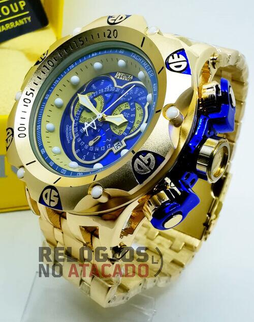 Relógio Masculino Invicta Venon Hybrid Dourado/AzulResistente a água - Com Caixa Premium