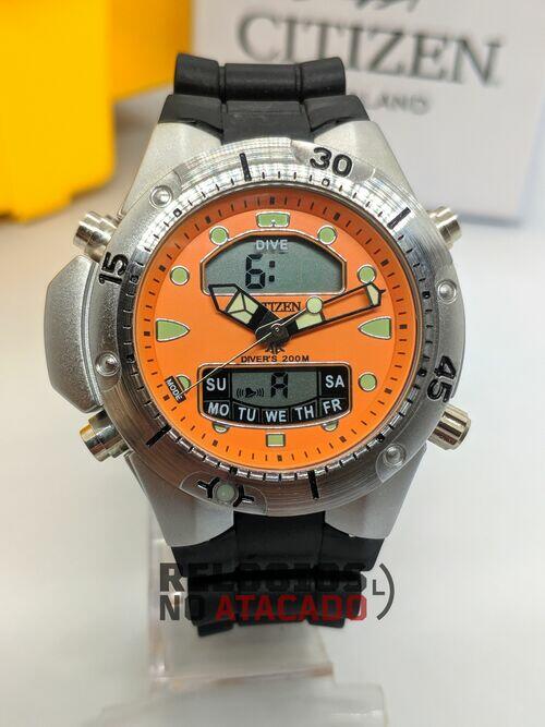 Relógio Citizen Aqualand masculino Laranja c/ caixa premium