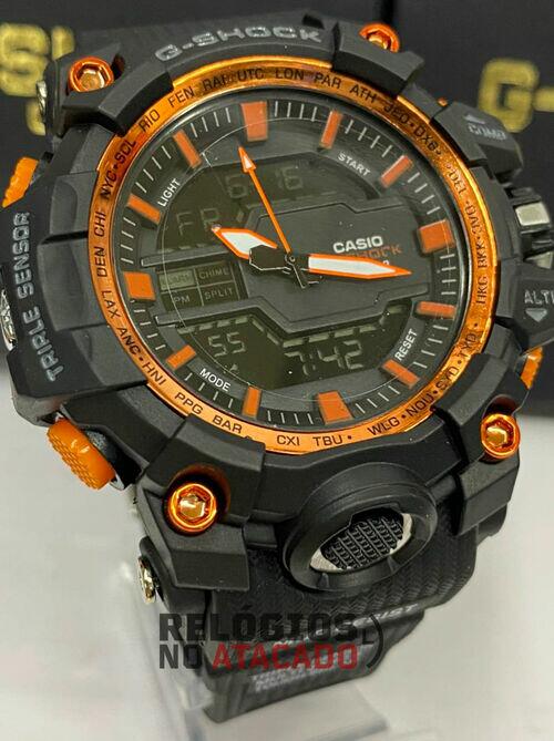Relógio G-shock Mudmaster WR Preto / Laranja