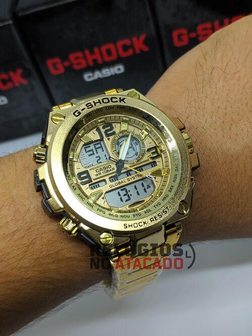 Relógio Masculino G-Shock Metal Iron Man 2020 P/aço dourado - Linha Gold a prova d'agua