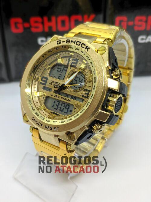 Relógio Masculino G-Shock Metal Iron Man 2020 P/aço dourado - Linha Gold a prova d'agua