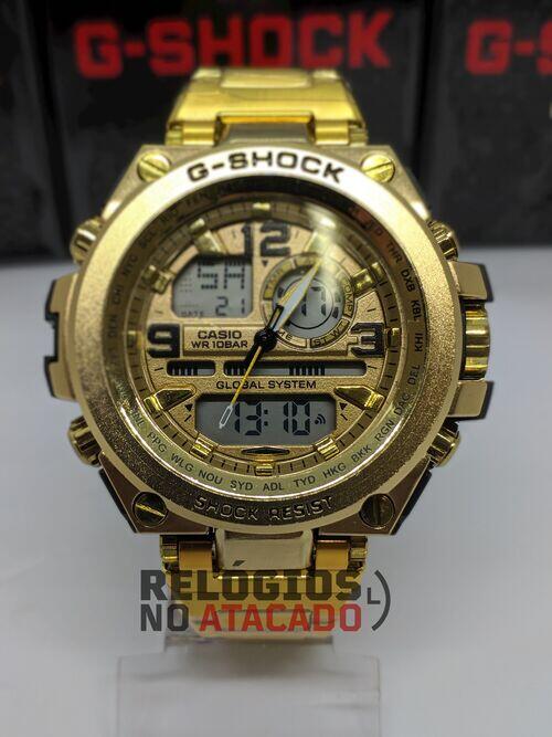 Relógio Masculino G-Shock Metal Iron Man 2020 P/aço dourado - Linha Gold a prova d'agua
