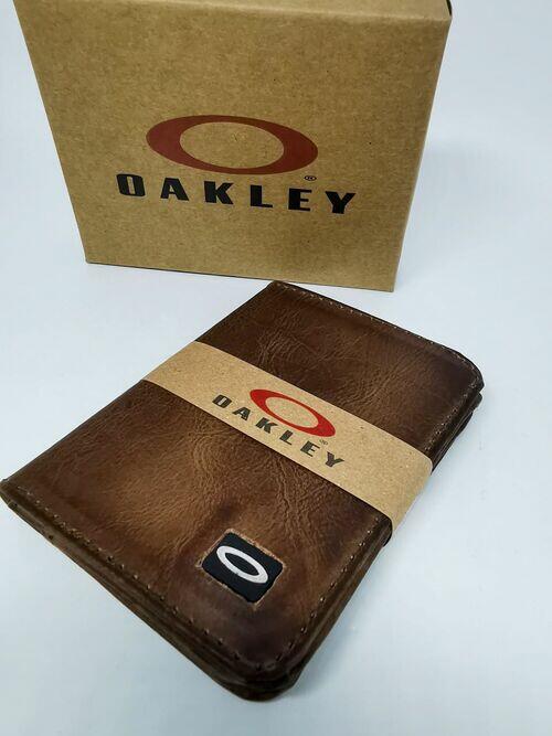 Carteira Porta cartão Oakley Couro Legitimo Marrom