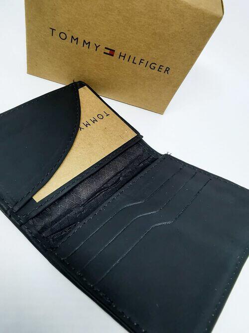 Carteira Porta cartão Tommy Hilfiger Couro Legitimo Preto