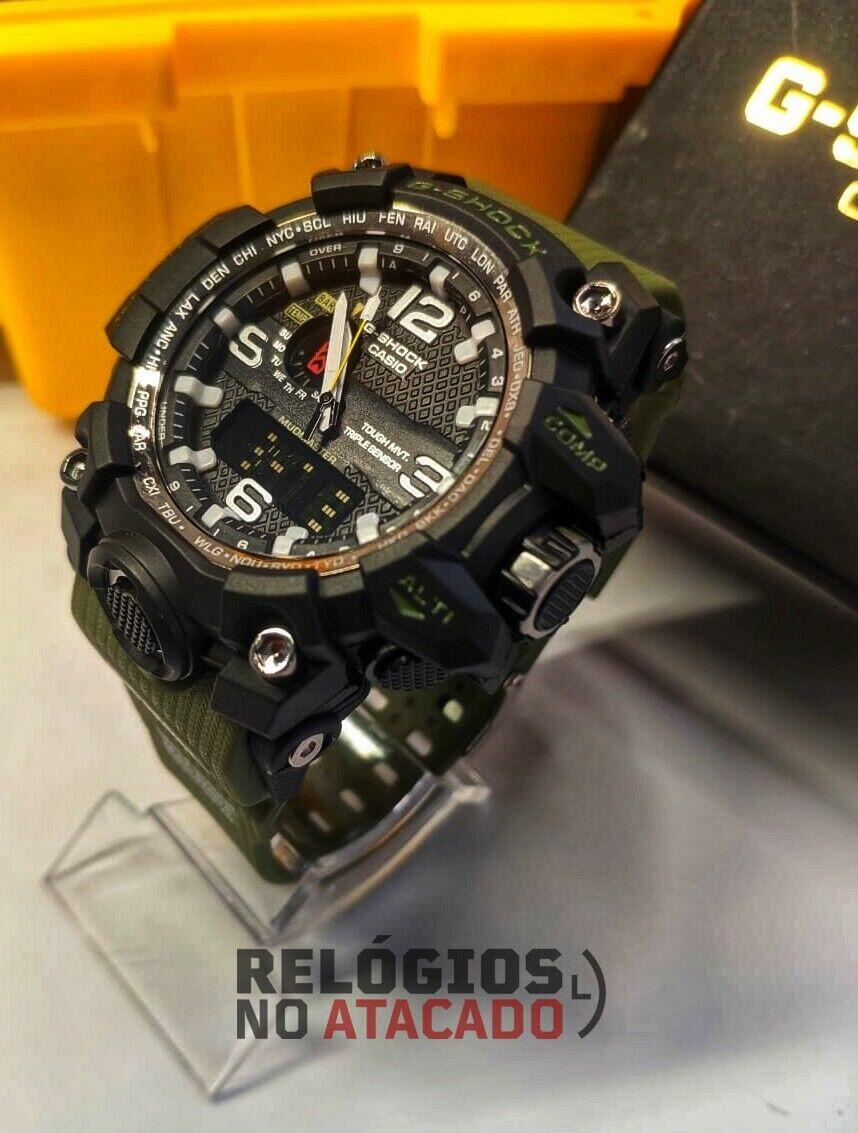 G-shock mudmaster Verde/Preto - Linha Gold a prova dagua