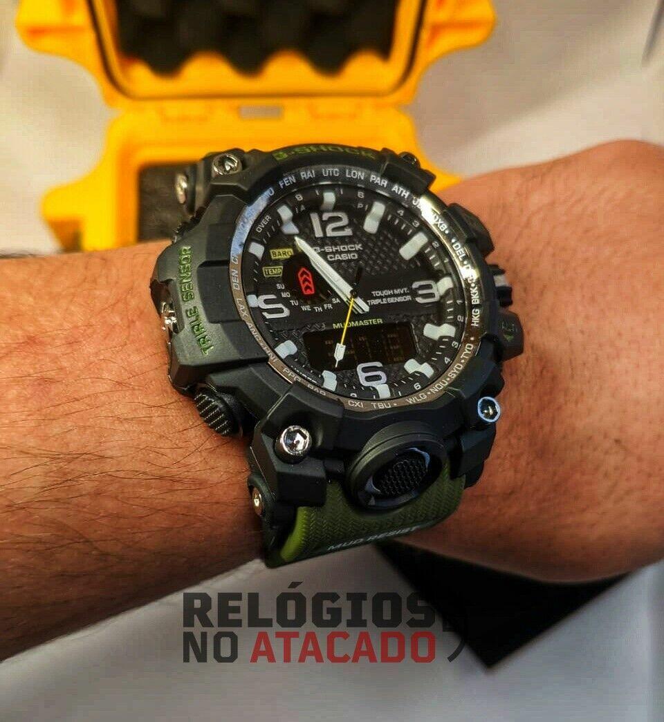 G-shock mudmaster Verde/Preto - Linha Gold a prova dagua