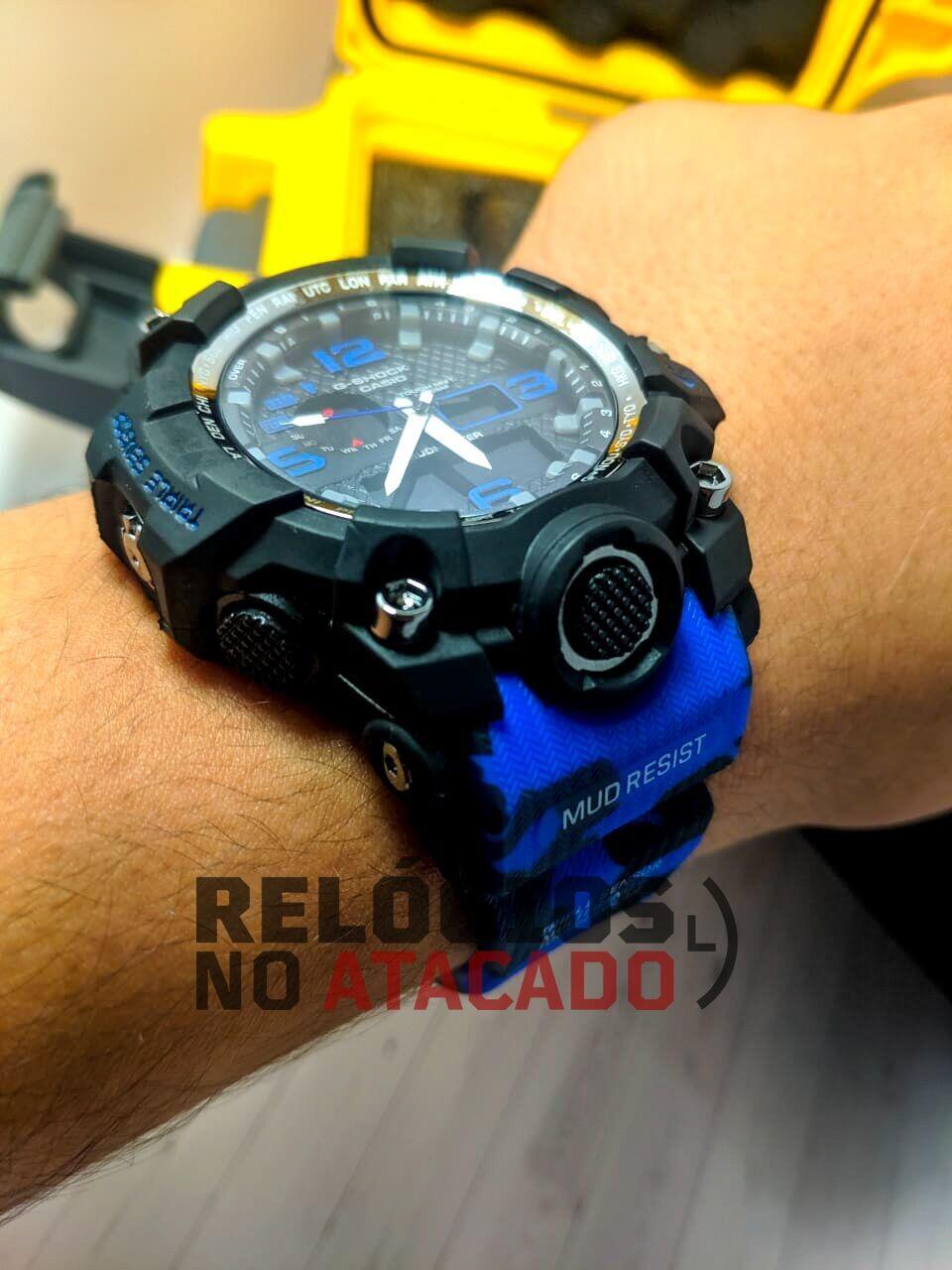 Relógio Militar G-Shock Camuflado Azul digital /analógico -