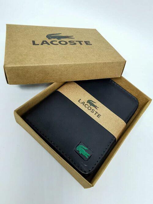 Carteira porta cartão Lascoste Couro Legitimo Preto