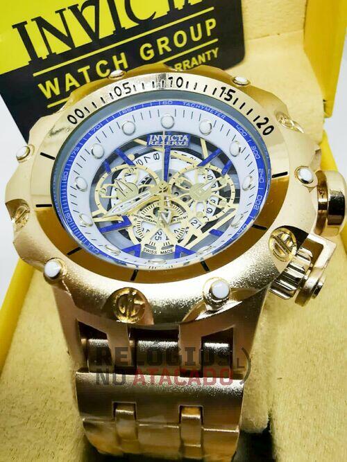 Relógio Masculino Invicta Venon Hybrid Skeleton Branco / Azul Resistente a água - Com Caixa Premium