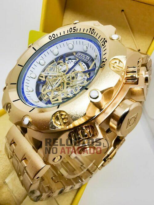 Relógio Masculino Invicta Venon Hybrid Skeleton Branco / Azul Resistente a água - Com Caixa Premium