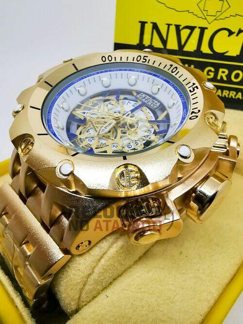 Relógio Masculino Invicta Venon Hybrid Skeleton Branco / Azul Resistente a água - Com Caixa Premium