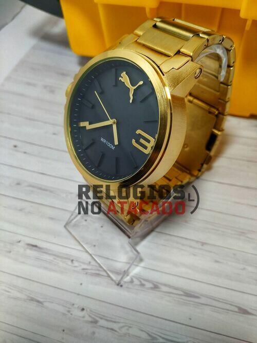 Comprar Relógio Puma Dourado a dagua com caixa - R$169,99 - Rélógios no Atacado