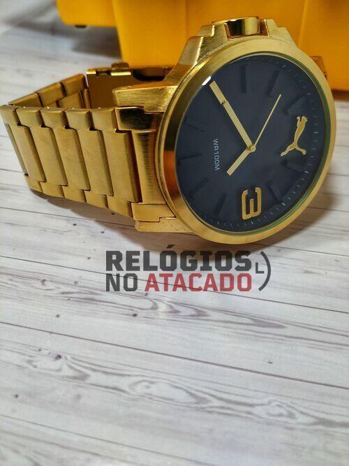 Comprar Relógio Puma Dourado a dagua com caixa - R$169,99 - Rélógios no Atacado