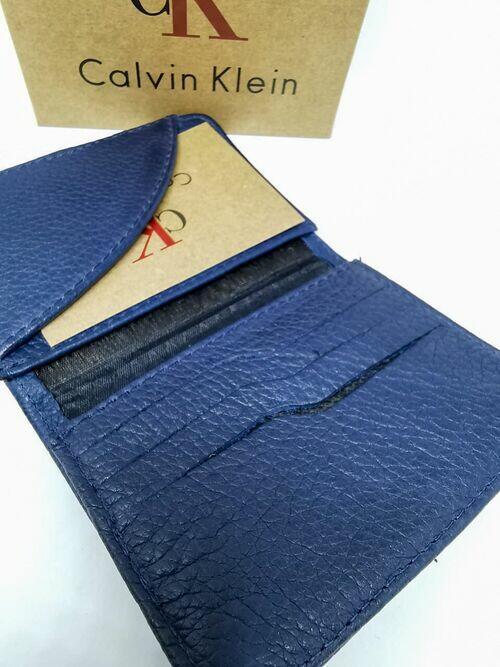Carteira Porta cartão Calvin Klein Couro Legitimo Azul