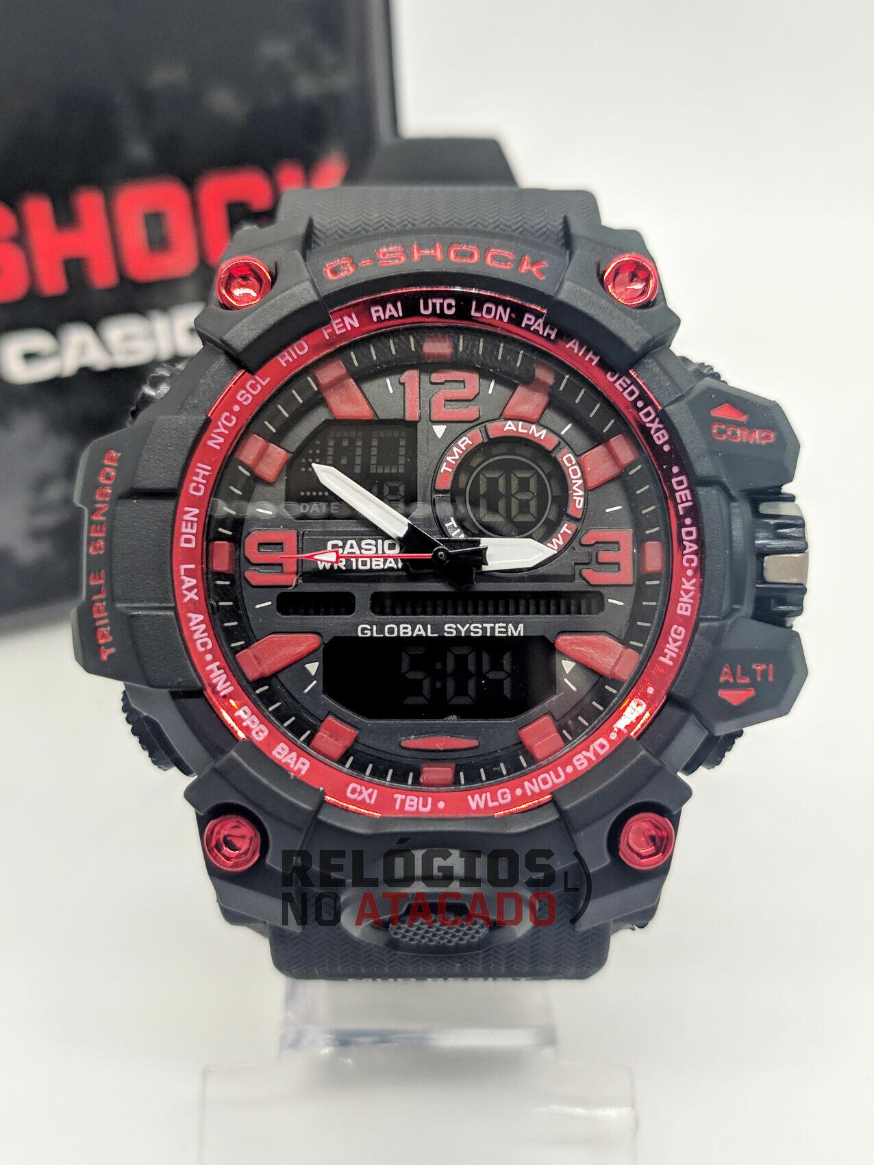 Relógio G-Shock Mudmaster Preto/Vermelha - 100% Funcional a prova dagua