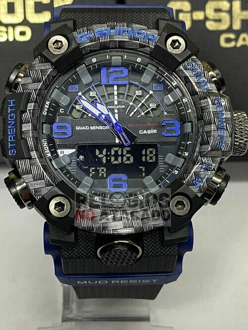 Relógio masculino G-shock Mudmaster Black out X Preto Blue