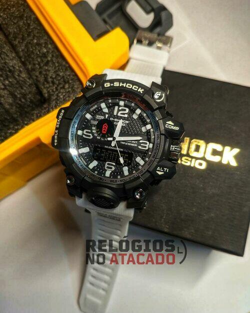 G-shock mudmaster Branco/preto- Linha Gold