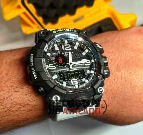 G-shock mudmaster Branco/preto- Linha Gold