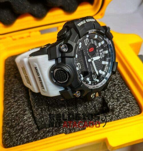 G-shock mudmaster Branco/preto- Linha Gold