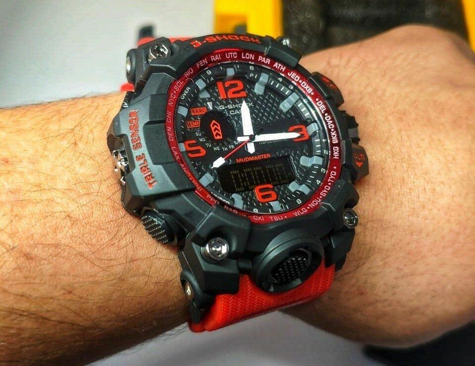 G-shock mudmaster Vermelho/preto- Linha Gold a prova dagua